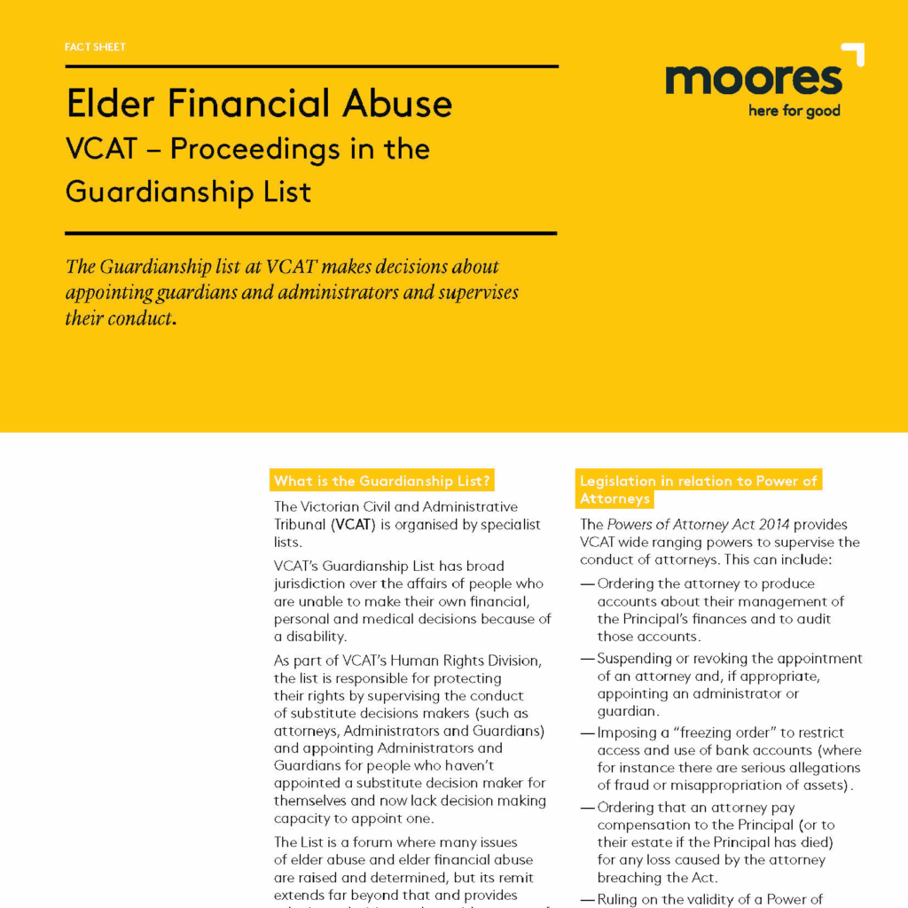 VCAT - Proceedings in the Guardianship List