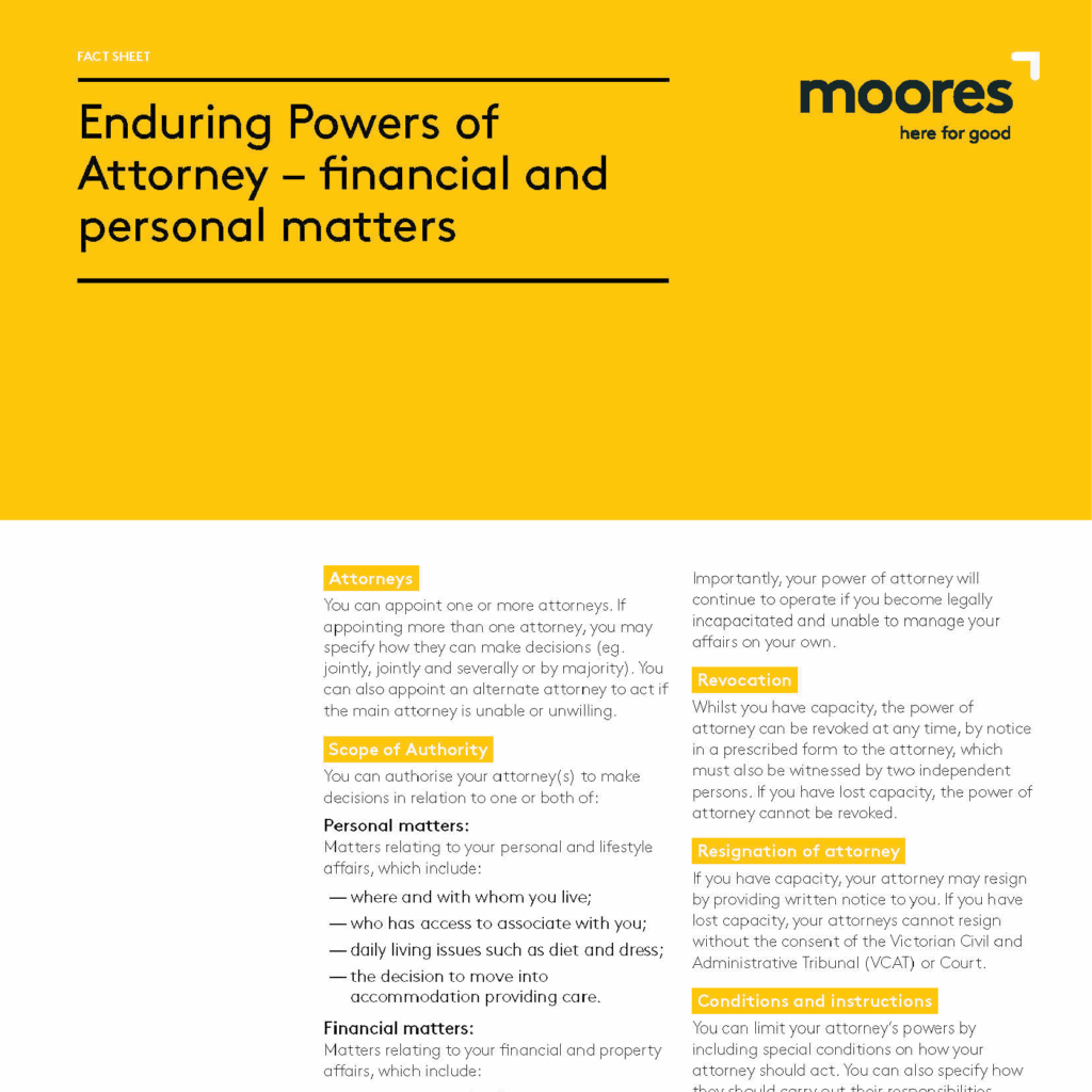 Enduring Powers of Attorney Fact Sheet