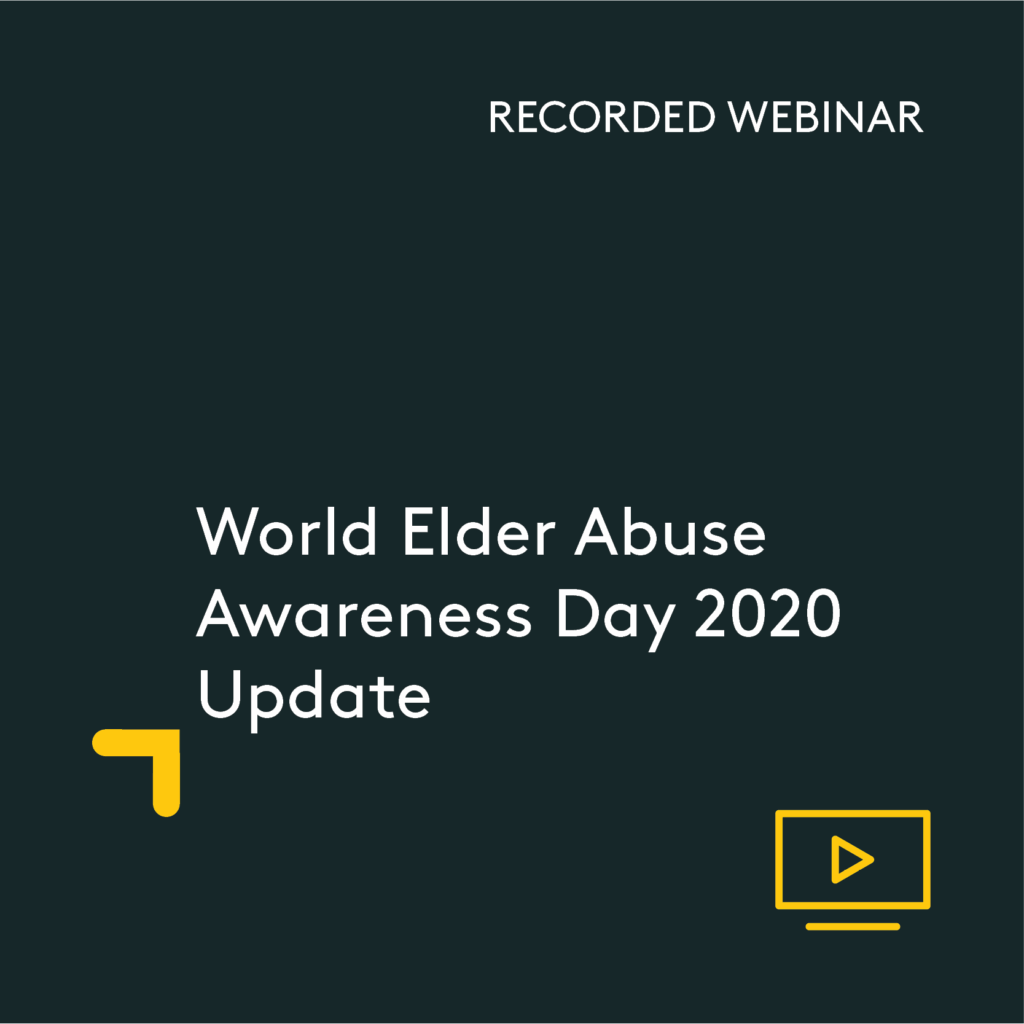 World Elder Abuse Awareness Day 2020 Update